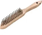 Handb&uuml;rste L.290mm 0,35mm Stahldraht Besatz-L.140mm 4-reihig 12 LESSMANN