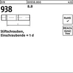 Stiftschraube DIN 938 M16x 70 8.8 10 St&uuml;ck
