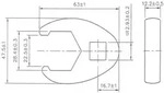 BGS Hahnenfu&szlig;schl&uuml;ssel Antrieb Innenvierkant 12,5 mm (1/2") SW 28 mm - 1757-28