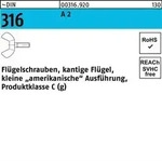 Fl&uuml;gelschraube DIN 316 M8x 40 A 2 kleine Ausf&uuml;hrung 10 St&uuml;ck