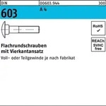 Flachrundschraube DIN 603 m.Vierkantansatz M 10 x 110 A 4 50 St&uuml;ck