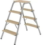 G&uuml;nzburger Steigtechnik Stahl-Holz-Tritt 2 x 4 Stufen - 039004