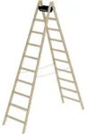 G&uuml;nzburger Steigtechnik Sprossen-Stehleiter Holz 2 x 10 Sprossen - 033220