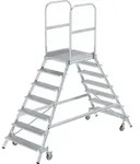 G&uuml;nzburger Steigtechnik Podesttreppe beidseitig begehbar mit Federrolle Aluminium