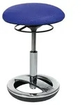 Hocker m.Standfu&szlig;ring Polster blau Sitz-H.440-570mm TOPSTAR