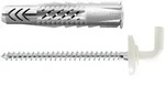 Fischer 25x Universald&uuml;bel UX 8X50 WH N mit Rand und Winkelhaken nylonbeschichtet -
