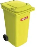 SULO M&uuml;llgro&szlig;beh&auml;lter 240l HDPE gelb fahrbar,n.EN 840 - 1093378