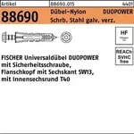 D&uuml;bel R 88690 6-kt-Schr. DUOPOWER 10x50 S Schr.verz./D&uuml;bel-Nylon 25St. FISCHER