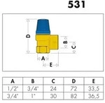 CA Membran-Sicherheitsventil 1/2Zoll x 3/4Zoll, 8 bar f&uuml;r Brauchwasser