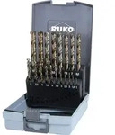 RUKO Spiralbohrersatz HSSE-Co 5 DIN 338 Typ VA 19tlg. &Oslash; 1 - 10 mm in