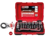 KS TOOLS 1/4" + 11 mm Durchgangs-Steckschl&uuml;ssel- und Bit-Satz 31tlg. - 918.3050
