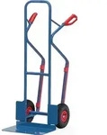 Stapelkarre H.1300mm Schaufel-L300xB480mm Luft-Bereifung Trgf.300kg brillantblau