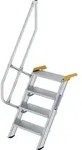 G&uuml;nzburger Steigtechnik Treppe 60&deg; Stufenbreite 600 mm 4 Stufen Aluminium geriffelt