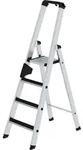 G&uuml;nzburger Steigtechnik Stufen-Stehleiter einseitig begehbar mit clip-step 4 Stufen