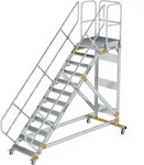 G&uuml;nzburger Steigtechnik Plattformtreppe 45&deg; fahrbar Stufenbreite 0,8 m 12 Stufen
