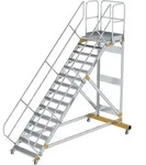 G&uuml;nzburger Steigtechnik Plattformtreppe 45&deg; fahrbar Stufenbreite 1 m 15 Stufen