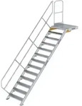 G&uuml;nzburger Steigtechnik Treppe mit Plattform 45&deg; Stufenbreite 800 mm 13 Stufen