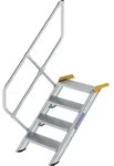 G&uuml;nzburger Steigtechnik Treppe 45&deg; Stufenbreite 600 mm 4 Stufen Aluminium geriffelt