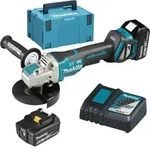Makita DGA519RTJ Akku-Winkelschleifer &Oslash; 125 mm 18 V / 2x 5,0 Ah Akku + Ladeger&auml;t im