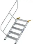 G&uuml;nzburger Steigtechnik Treppe 45&deg; Stufenbreite 800 mm 5 Stufen Aluminium geriffelt