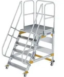 G&uuml;nzburger Steigtechnik Plattformtreppe 60&deg; fahrbar Stufenbreite 1 m 6 Stufen -