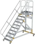 G&uuml;nzburger Steigtechnik Plattformtreppe 45&deg; fahrbar Stufenbreite 0,8 m 10...