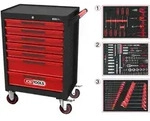 KS TOOLS ECOline SCHWARZ/ROT Werkstattwagen mit 7 Schubladen und 215