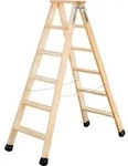 G&uuml;nzburger Steigtechnik Stufen-Stehleiter beidseitig begehbar Holz 2 x 6 Stufen -