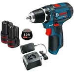Bosch Akku-Bohrschrauber GSR 12V-15 / 2x 3,0 Ah Akku + Ladeger&auml;t