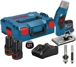 Bosch Akku-Kantenfr&auml;se GKF 12V-8 12 V / 2x 2,0 Ah Akku + Ladeger&auml;t inkl. 2x Fr&auml;ser