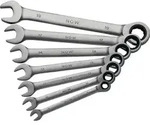 NOW Knarrenringmaulschl&uuml;sselsatz 7-teilig Schl&uuml;sselweiten 8-19 mm - JX-700G /