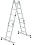 G&uuml;nzburger Steigtechnik Vielzweckleiter 4tlg. mit nivello-Traverse und Holzbelag 2 x