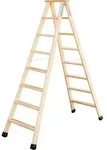 G&uuml;nzburger Steigtechnik Stufen-Stehleiter beidseitig begehbar Holz 2 x 8 Stufen -