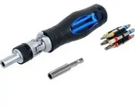 BGS Gelenk-Schraubendreher-Bit-Satz mit Ratschen-Drehgriff, umschaltbar 14tlg. -