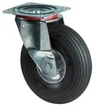 BS Rollen Lenkrolle mit Anschraubplatte Gummi Luftrad Rollenlager 200 mm 75 kg -