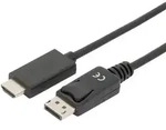 Digitus DisplayPort / HDMI Adapterkabel DisplayPort Stecker, HDMI-A Stecker 3.00 m