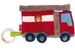 sigikid 42304 - Knistertuch Feuerwehr Kinderbunt, Aktiv-Schnuffeltuch