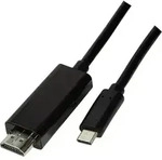 LogiLink USB-C&reg; / HDMI Adapterkabel USB-C&reg; Stecker, HDMI-A Stecker 3.00 m Schwarz