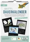 Folia Dauerkalender mit Spiralbindung 170g/m2, DIN A4, Papier schwarz, Druck silber