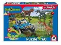 Schmdit 56461 - Schleich, Dinosaurs, Urzeit-Giganten, Kinderpuzzle mit Stegosaurus