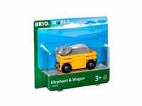 BRIO® 33969 - Tierwaggon Elefant, gelb, Eisenbahn