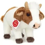 Teddy Hermann 91732 - Kuh stehend, braun/wei&szlig;, Pl&uuml;schtier, 23 cm