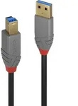 LINDY USB-Kabel USB 3.2 Gen1 USB-A Stecker, USB-B Stecker 1.00m Schwarz 36741