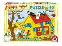 Schmidt 56448 - Pippi Langstrumpf, Pippi und die Villa Kunterbunt, Kinderpuzzle, 150