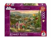 Schmidt 58424 - Thomas Kinkade, Bibi Blocksberg, Junghexentreffen, Puzzle, 1000 Teile