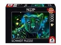 Schmidt 58517 - Sheena Pike, Neon Blau-grüner Panther, Puzzle, 1000 Teile