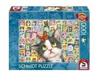 Schmidt 59759 - Katzen-Mimik, Puzzle, 1000 Teile