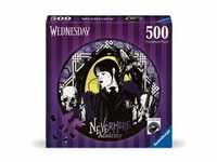 Ravensburger Puzzle 17573 - Nevermore Academy - 500 Teile Wednesday Rundpuzzle für