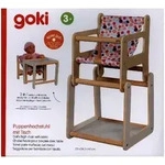 Goki 51483 - Puppenhochstuhl mit Tisch, 2in1, Holz