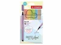 Premium-Filzstift - STABILO Pen 68 - Pastellove Set - 12er Pack - mit 12